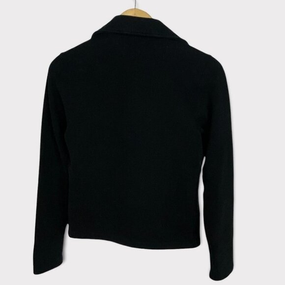 Lululemon Lab Black Moto Jacket Shadow Size 4 Rare Cotton Fleece Biker Gold Zip - Picture 4 of 14